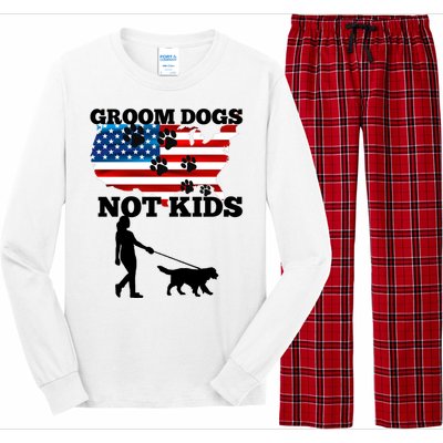 Groom Dogs Not Kids Funny Dogs Cute Meme  Long Sleeve Pajama Set