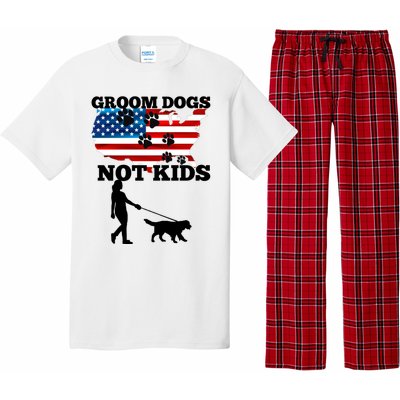 Groom Dogs Not Kids Funny Dogs Cute Meme  Pajama Set