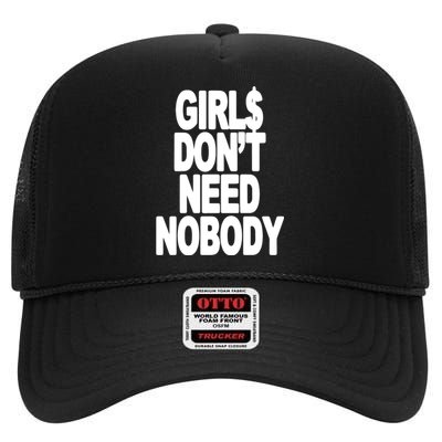 Girl$ DonT Need Nobody Blur High Crown Mesh Back Trucker Hat