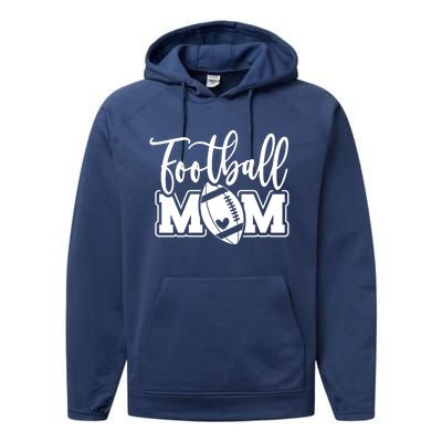 Game Day Or High School Football Mama Football Mom Great Gift Performance Fleece Hoodie