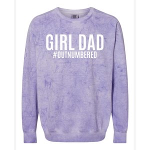 Girl Dad Outnumbered Tee Fathers Day Gift From Wife Daughter Gift Colorblast Crewneck Sweatshirt