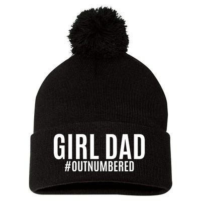 Girl Dad Outnumbered Tee Fathers Day Gift From Wife Daughter Gift Pom Pom 12in Knit Beanie