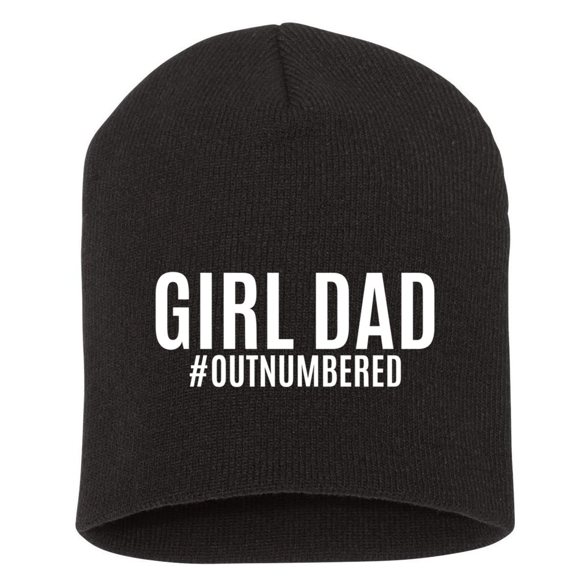 Girl Dad Outnumbered Tee Fathers Day Gift From Wife Daughter Gift Short Acrylic Beanie
