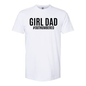 Girl Dad Outnumbered Tee Fathers Day Gift From Wife Daughter Gift Softstyle CVC T-Shirt