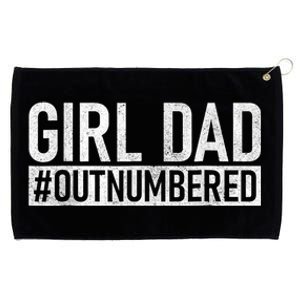 Girl Dad Outnumbered Fathers Day From Wife Daughter Grommeted Golf Towel