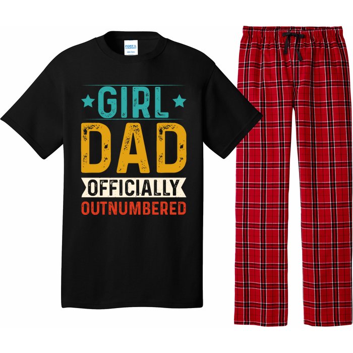 Girl Dad Outnumbered Proud FatherS Day Unique Gift Idea Pajama Set