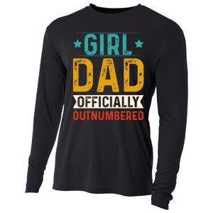 Girl Dad Outnumbered Proud FatherS Day Unique Gift Idea Cooling Performance Long Sleeve Crew