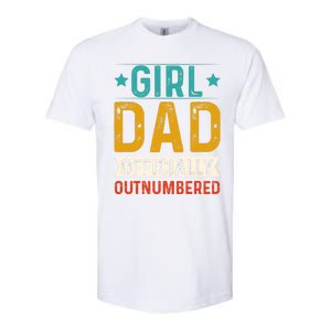 Girl Dad Outnumbered Proud FatherS Day Unique Gift Idea Softstyle CVC T-Shirt