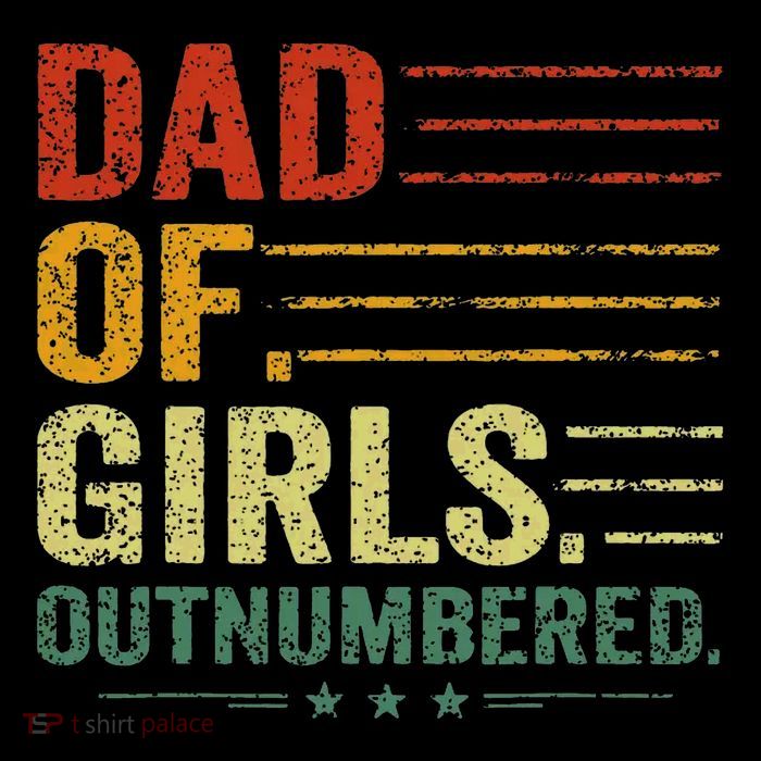 Girl Dad Outnumbered Men Fathers Day Father Of Girl Vintage Tall T-Shirt