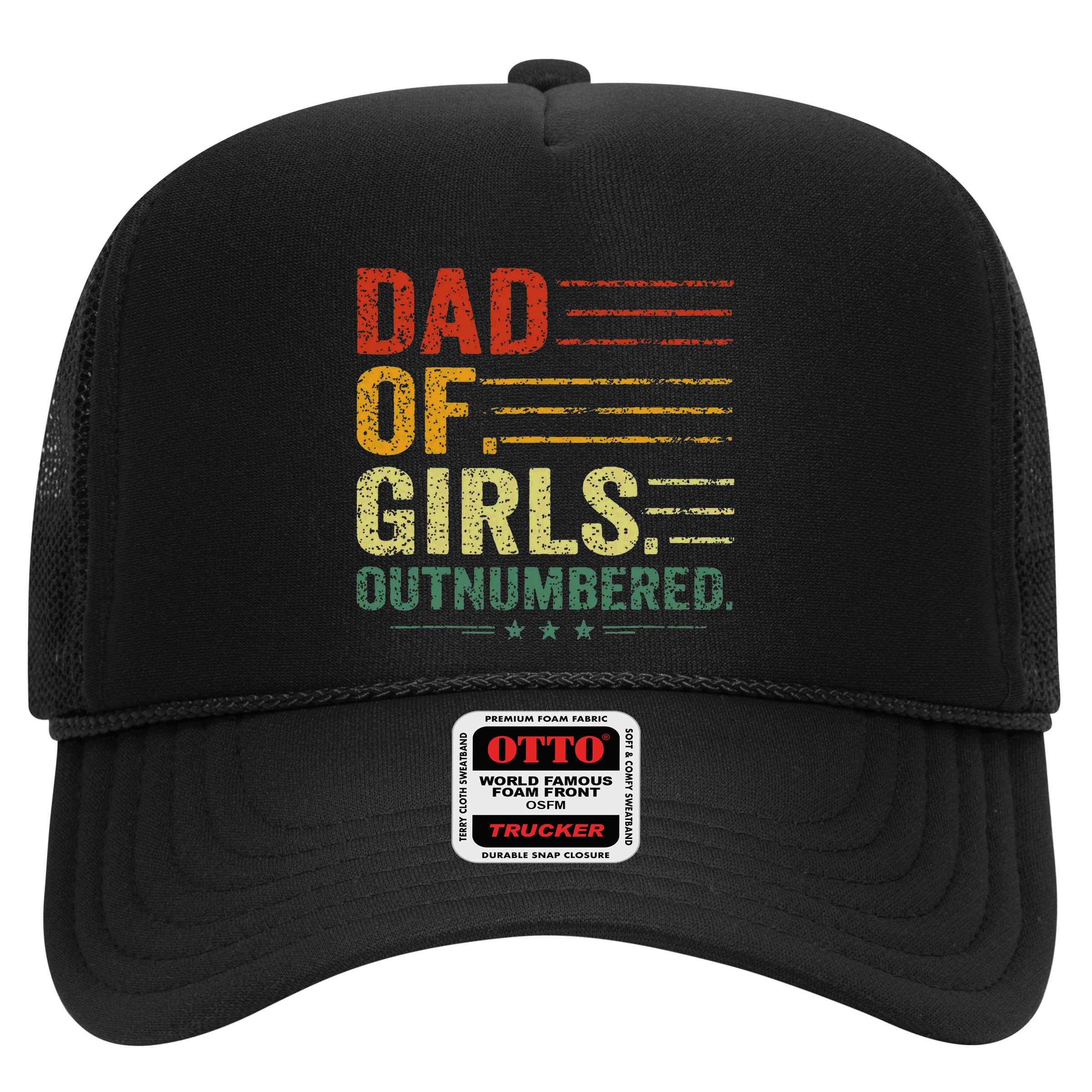 Girl Dad Outnumbered Men Fathers Day Father Of Girl Vintage Hat