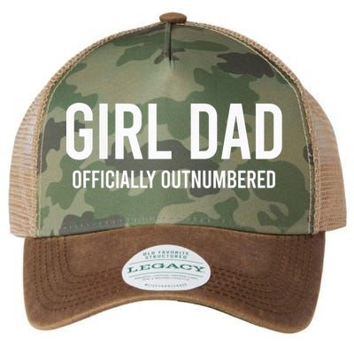 Girl Dad Officially Outnumbered Funny Legacy Tie Dye Trucker Hat