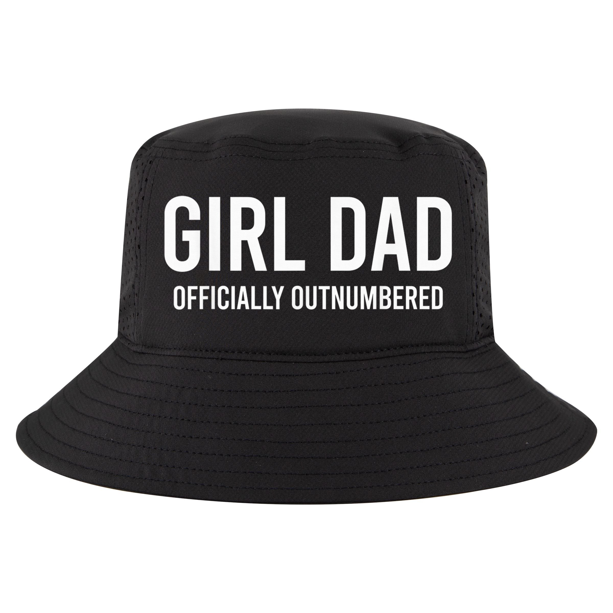 Girl Dad Officially Outnumbered Funny Cool Comfort Performance Bucket Hat