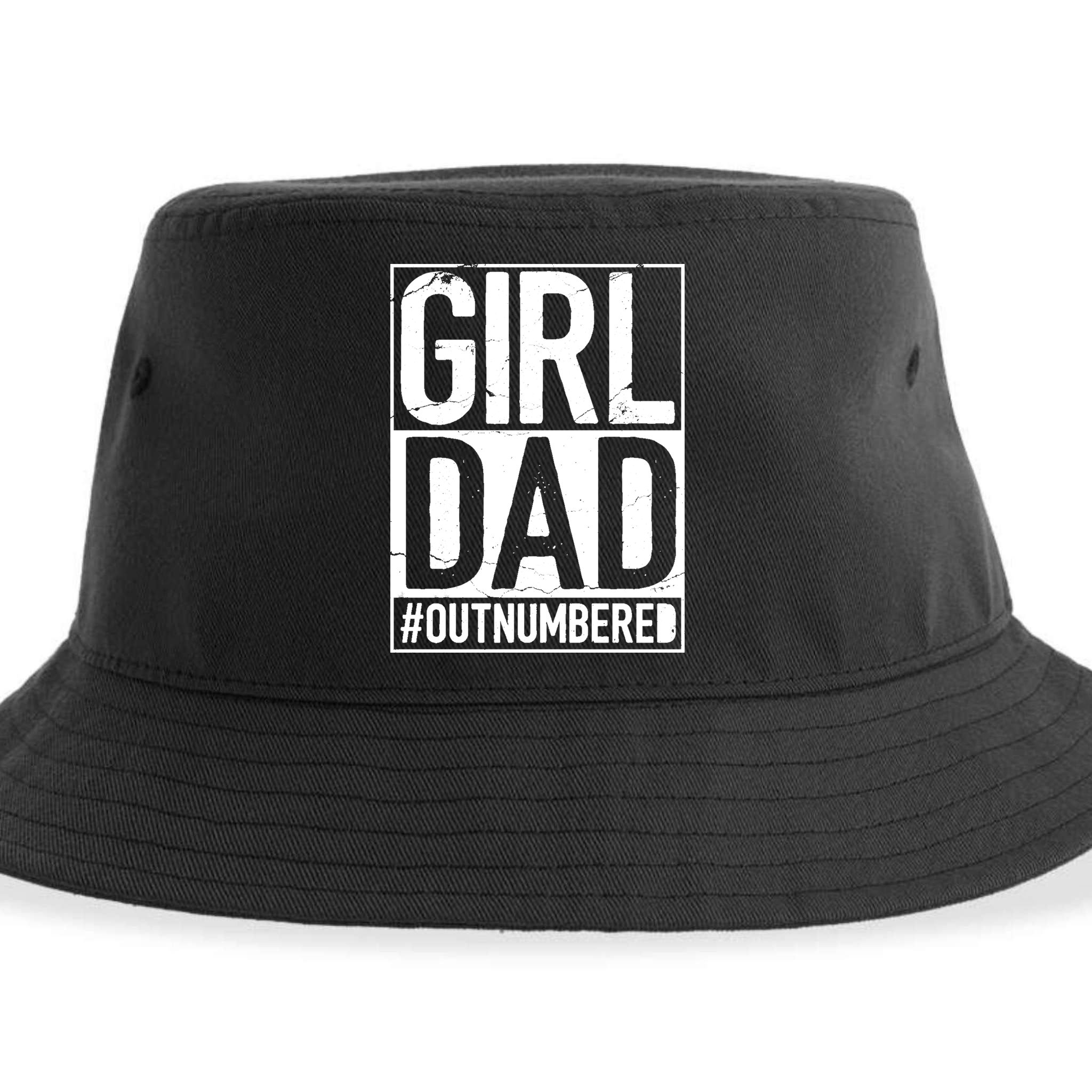 Girl Dad Outnumbered Gift Fathers Day From Wife Daughter Great Gift Sustainable Bucket Hat
