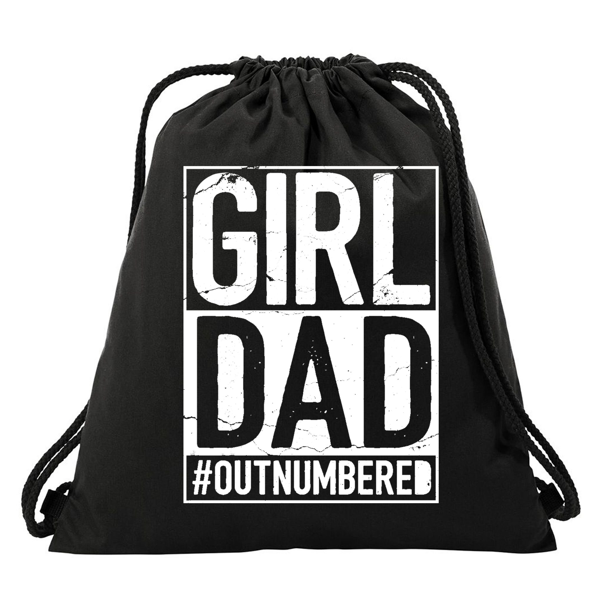 Girl Dad Outnumbered Gift Fathers Day From Wife Daughter Great Gift Drawstring Bag