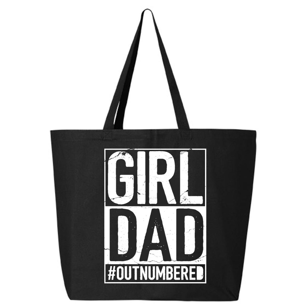 Girl Dad Outnumbered Gift Fathers Day From Wife Daughter Great Gift 25L Jumbo Tote