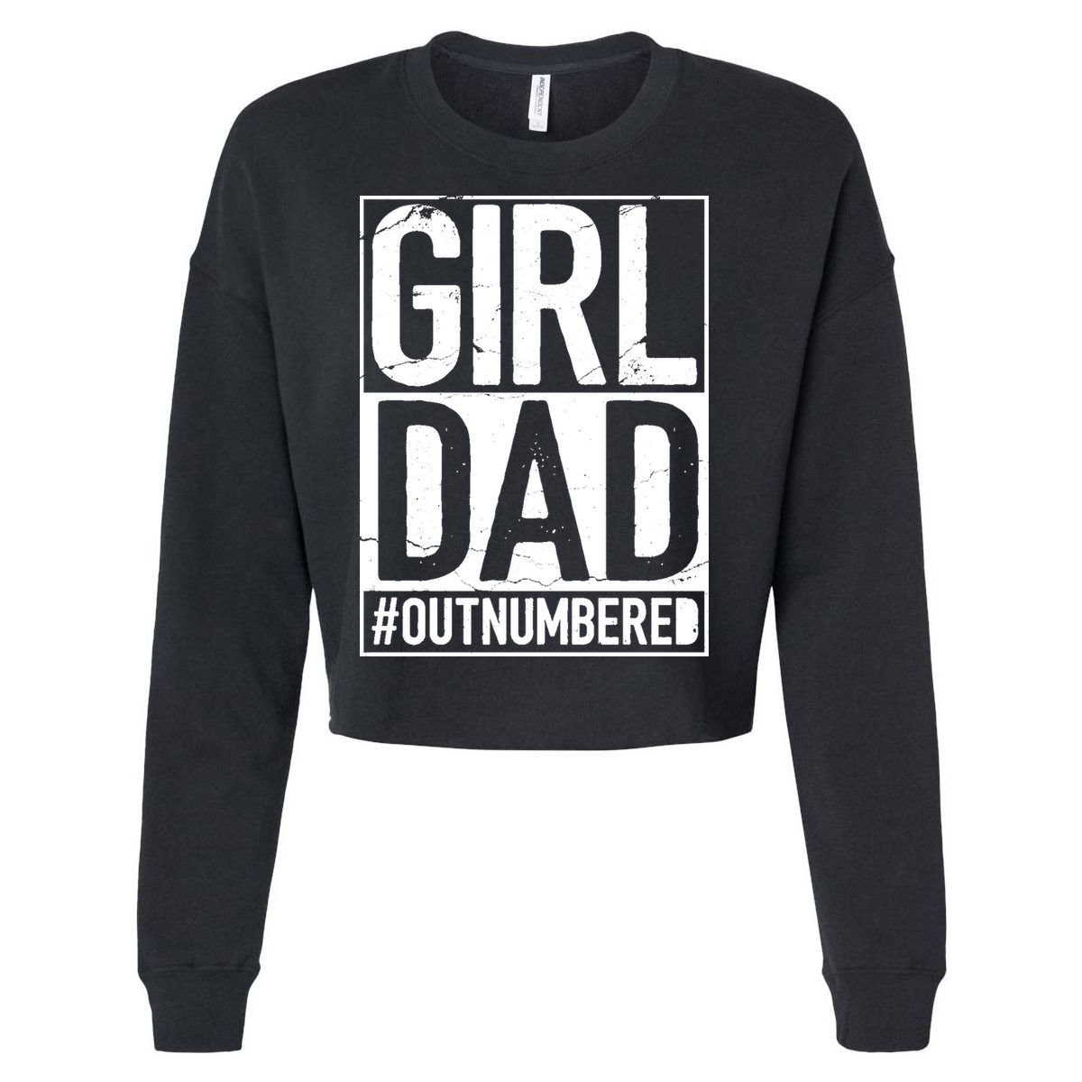 Girl Dad Outnumbered Gift Fathers Day From Wife Daughter Great Gift Cropped Pullover Crew