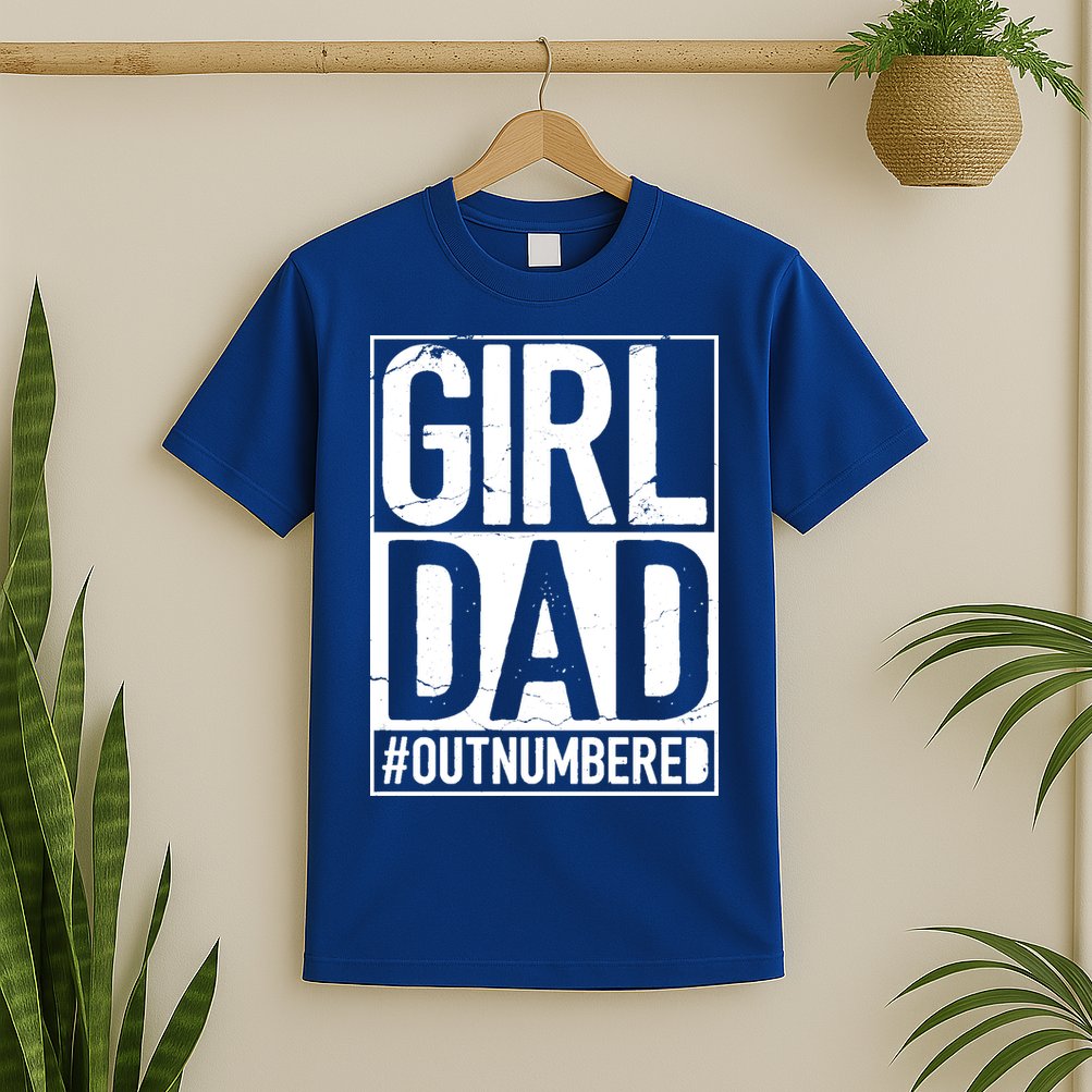 Girl Dad Outnumbered Gift Fathers Day From Wife Daughter Great Gift T-Shirt