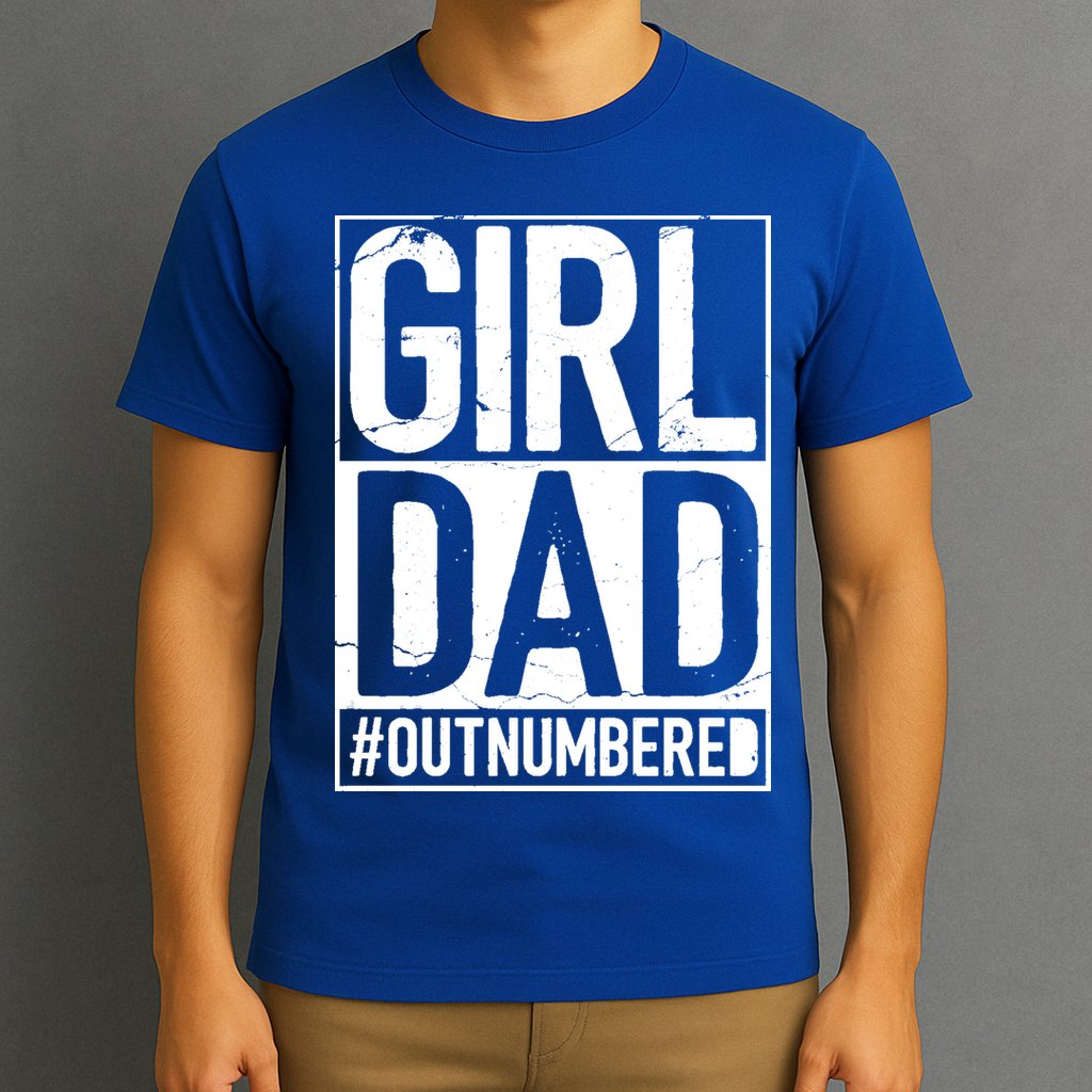 Girl Dad Outnumbered Gift Fathers Day From Wife Daughter Great Gift T-Shirt