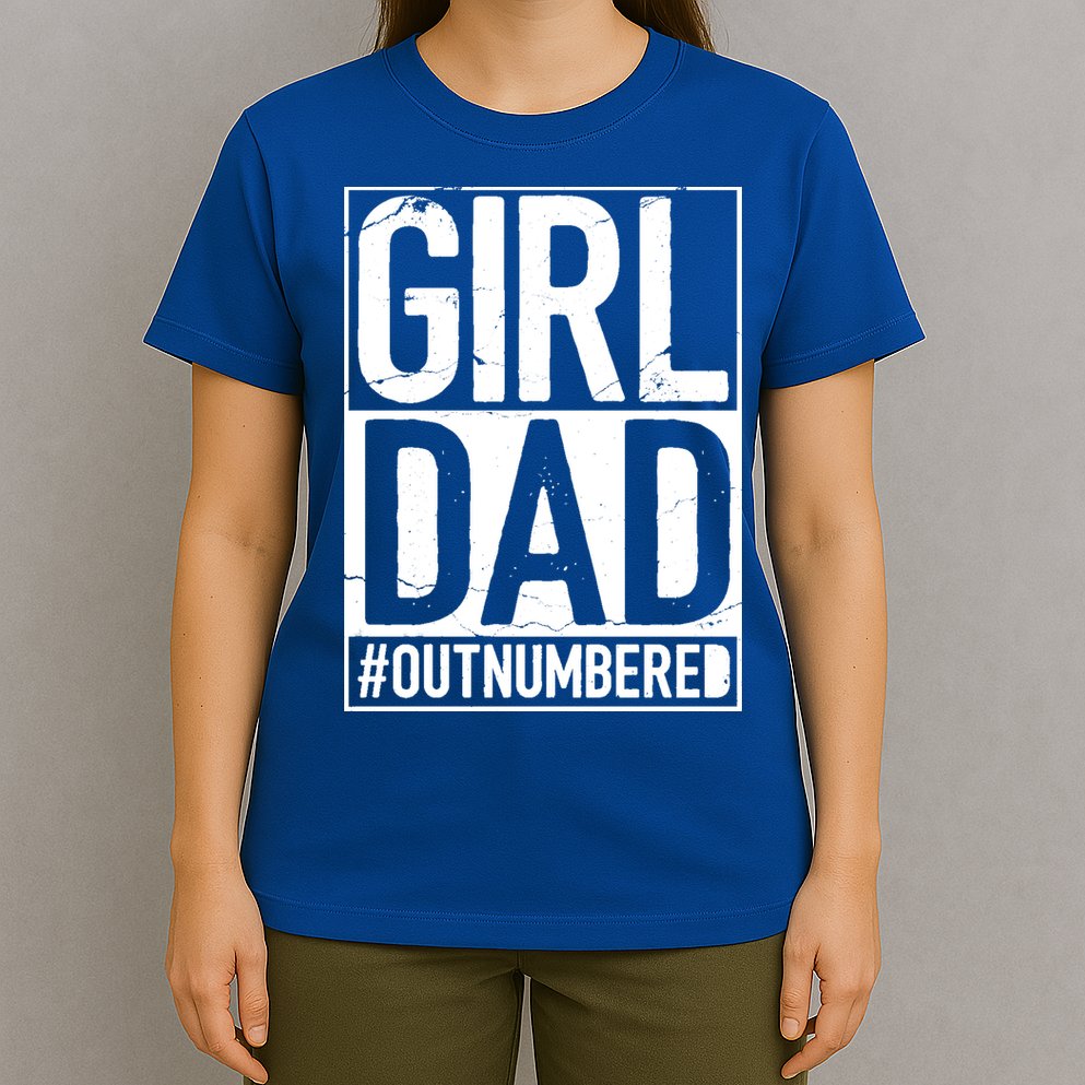 Girl Dad Outnumbered Gift Fathers Day From Wife Daughter Great Gift T-Shirt