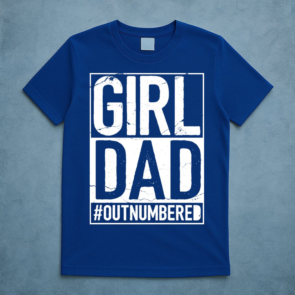 Girl Dad Outnumbered Gift Fathers Day From Wife Daughter Great Gift T-Shirt