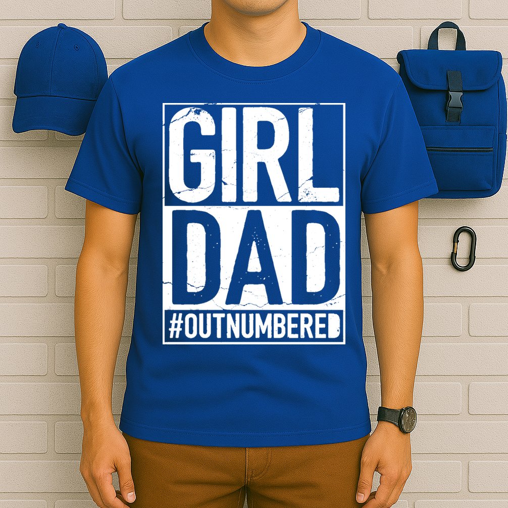 Girl Dad Outnumbered Gift Fathers Day From Wife Daughter Great Gift T-Shirt