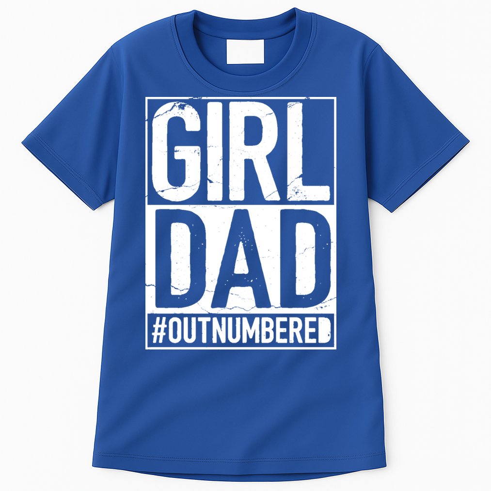 Girl Dad Outnumbered Gift Fathers Day From Wife Daughter Great Gift Tall T-Shirt