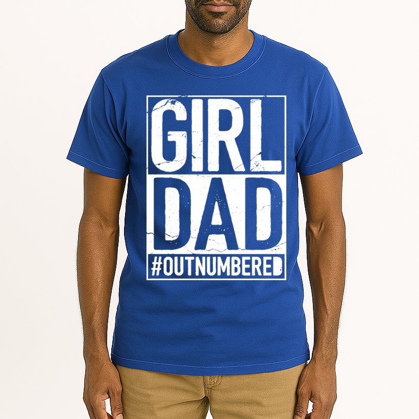 Girl Dad Outnumbered Gift Fathers Day From Wife Daughter Great Gift Tall T-Shirt