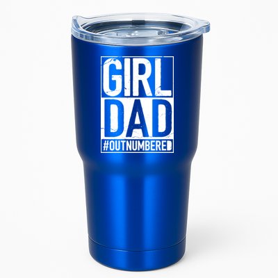 Girl Dad Outnumbered Gift Fathers Day From Wife Daughter Great Gift Tumbler