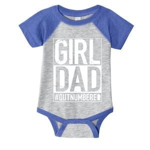 Girl Dad Outnumbered Gift Fathers Day From Wife Daughter Great Gift Infant Baby Jersey Bodysuit