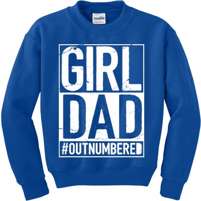 Girl Dad Outnumbered Gift Fathers Day From Wife Daughter Great Gift Kids Sweatshirt
