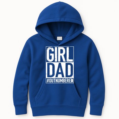 Girl Dad Outnumbered Gift Fathers Day From Wife Daughter Great Gift Kids Hoodie