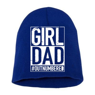 Girl Dad Outnumbered Gift Fathers Day From Wife Daughter Great Gift Short Acrylic Beanie