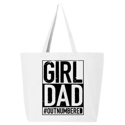 Girl Dad Outnumbered Gift Fathers Day From Wife Daughter Great Gift 25L Jumbo Tote