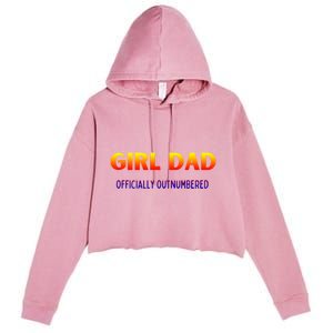 Girl Dad Officially Outnumbered Gift Crop Fleece Hoodie