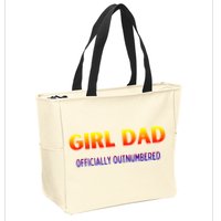 Girl Dad Officially Outnumbered Gift Zip Tote Bag