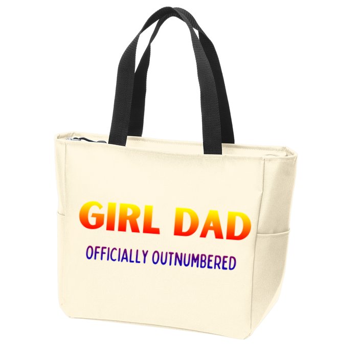 Girl Dad Officially Outnumbered Gift Zip Tote Bag