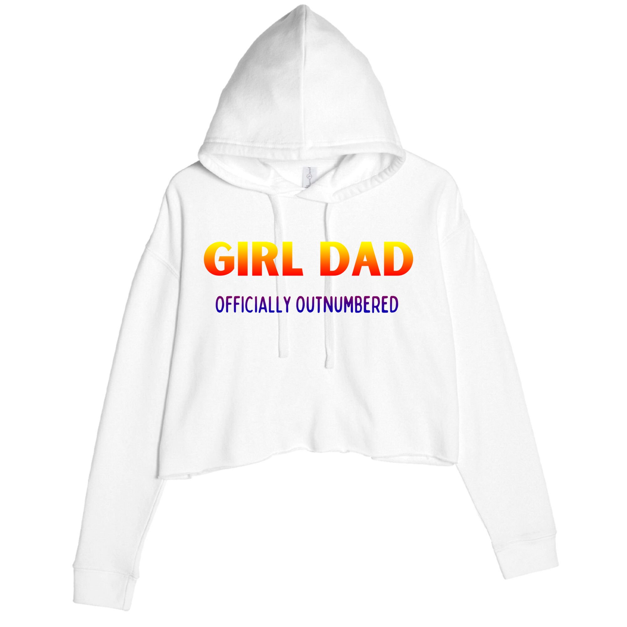 Girl Dad Officially Outnumbered Gift Crop Fleece Hoodie