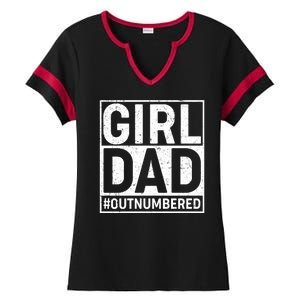 Girl Dad #OutNumbered Ladies Halftime Notch Neck Tee