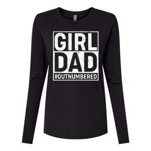 Girl Dad #OutNumbered Womens Cotton Relaxed Long Sleeve T-Shirt