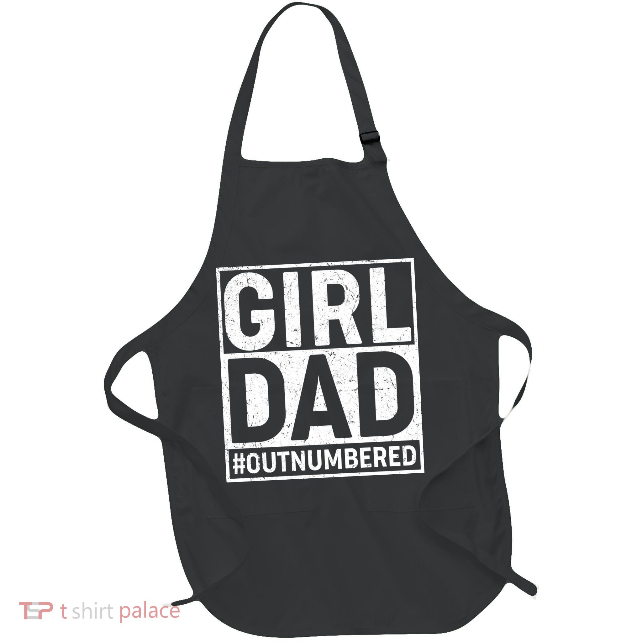 Girl Dad #OutNumbered Full-Length Apron With Pockets