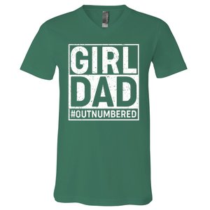 Girl Dad #OutNumbered V-Neck T-Shirt