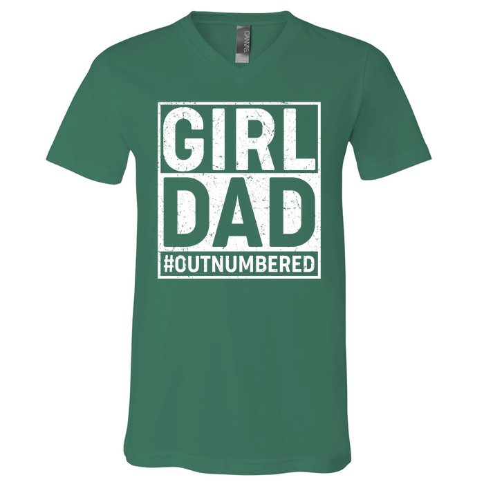 Girl Dad #OutNumbered V-Neck T-Shirt