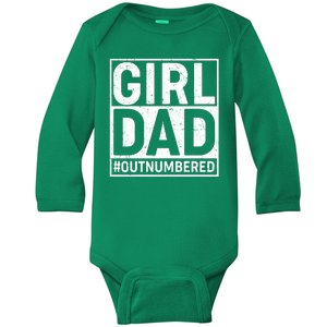 Girl Dad #OutNumbered Baby Long Sleeve Bodysuit