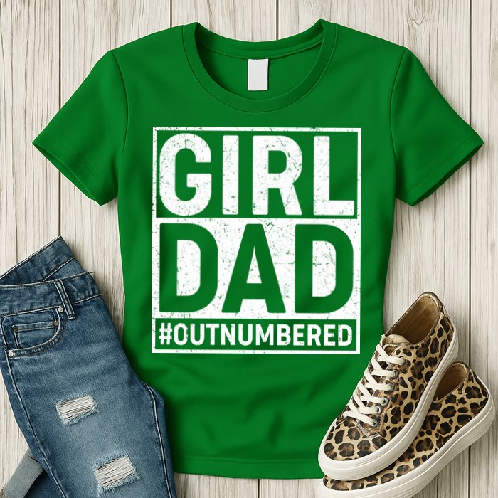 Girl Dad #OutNumbered Womens T-Shirt