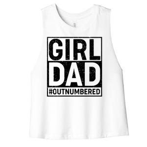 Girl Dad #OutNumbered Women's Racerback Cropped Tank