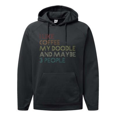 Goldendoodle Dog Owner Coffee Lovers Gift Vintage Retro Performance Fleece Hoodie