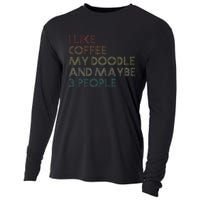 Goldendoodle Dog Owner Coffee Lovers Gift Vintage Retro Cooling Performance Long Sleeve Crew