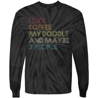 Goldendoodle Dog Owner Coffee Lovers Gift Vintage Retro Tie-Dye Long Sleeve Shirt