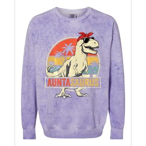 Granny Dinosaur Of The Birthdaymatching Family Long Sleeve Colorblast Crewneck Sweatshirt