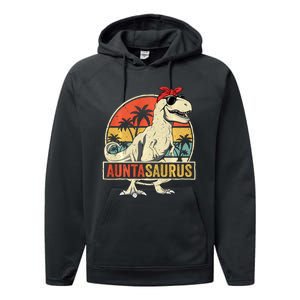 Granny Dinosaur Of The Birthdaymatching Family Long Sleeve Performance Fleece Hoodie